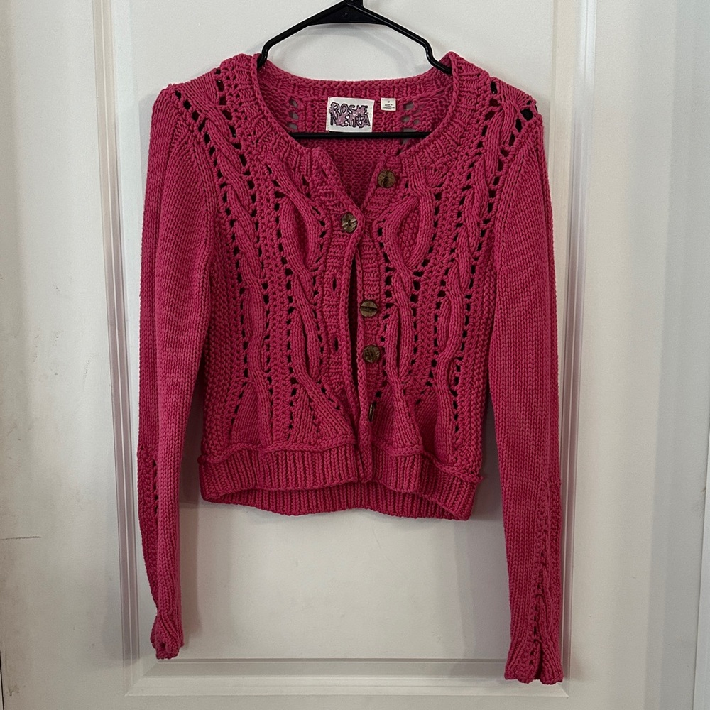 Anthropologie Chunky Pink Cardigan / Size M